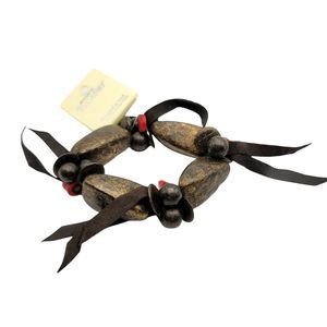 NWT Esmor Chunky Bronze Tone Tribal Stretch Bracelet Boho